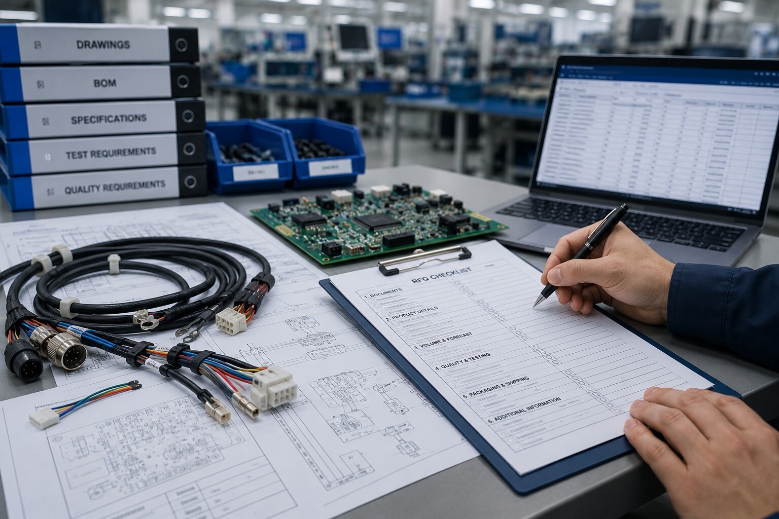 OEM RFQ review for cable assemblies, wire harnesses, and PCBAs