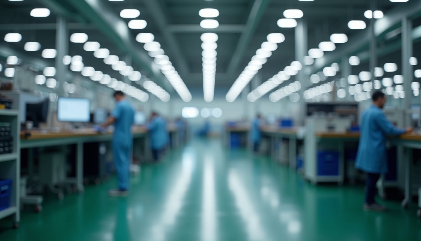 Manufacturing floor with cable assembly stations